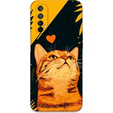 Gramaphone Realme 7 Uyumlu Kedi Desenli Telefon Kılıfı + Ekran Koruyucu - 5783