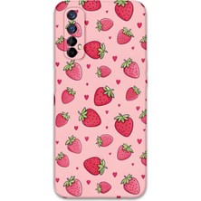 Gramaphone Realme 7 Uyumlu Çilek Desenli Telefon Kılıfı + Ekran Koruyucu - 5804