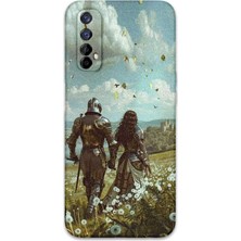 Gramaphone Realme 7 Uyumlu Retro Desenli Telefon Kılıfı + Ekran Koruyucu - 5843