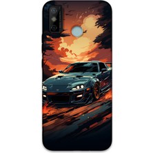 Gramaphone Tecno Spark 6 Go Uyumlu Araba Desenli Telefon Kılıfı + Ekran Koruyucu - 5766
