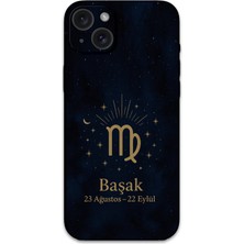Gramaphone iPhone 15 Plus Uyumlu Başak Burcu Desenli Telefon Kılıfı + Ekran Koruyucu - 5773