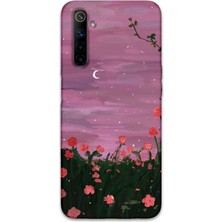 Gramaphone Realme 6 Uyumlu Çiçek Desenli Telefon Kılıfı + Ekran Koruyucu - 5793