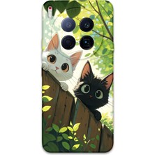 Gramaphone Tecno Camon 40 Premier 5g Uyumlu Kedi Desenli Telefon Kılıfı + Ekran Koruyucu - 5785