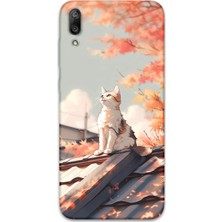 Gramaphone Huawei Y7 Prime 2019 Uyumlu Kedi Desenli Telefon Kılıfı + Ekran Koruyucu - 5784