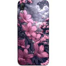 Gramaphone Huawei Y7 Prime 2019 Uyumlu Çiçek Desenli Telefon Kılıfı + Ekran Koruyucu - 5796