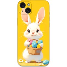 Gramaphone iPhone 15 Plus Uyumlu Tavşan Desenli Telefon Kılıfı + Ekran Koruyucu - 5806