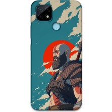 Gramaphone Realme C21 Uyumlu Kratos Desenli Telefon Kılıfı + Ekran Koruyucu - 5824