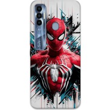 Gramaphone Tecno Spark 7 Pro Uyumlu Spiderman Desenli Telefon Kılıfı + Ekran Koruyucu - 5831