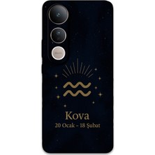 Gramaphone Vivo V50 Lite 4g Uyumlu Kova Burcu Desenli Telefon Kılıfı + Ekran Koruyucu - 5778