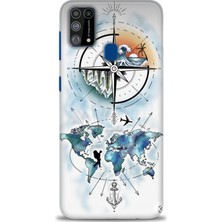 Rulet Samsung Galaxy M31 Hd Baskılı Kılıf + Seramik Tam Kaplayan Ekran Koruyucu 82