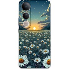 Gramaphone Vivo V50 Lite 4g Uyumlu Çiçek Desenli Telefon Kılıfı + Ekran Koruyucu - 5792