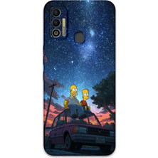 Gramaphone Tecno Spark 7t Uyumlu Simpson Desenli Telefon Kılıfı + Ekran Koruyucu - 5937