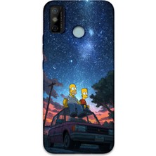 Gramaphone Tecno Spark 6 Go Uyumlu Simpson Desenli Telefon Kılıfı + Ekran Koruyucu - 5937