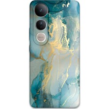Gramaphone Vivo V50 Lite 4g Uyumlu Mermer Desenli Telefon Kılıfı + Ekran Koruyucu - 5814
