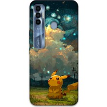 Gramaphone Tecno Spark 7 Pro Uyumlu Pikacu Desenli Telefon Kılıfı + Ekran Koruyucu - 5940
