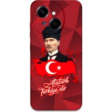 Gramaphone Tecno Spark Go 1 2025 Uyumlu Atatürk Desenli Telefon Kılıfı + Ekran Koruyucu - 5851