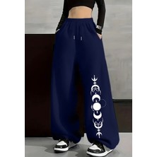 Amor Face Büyük Beden Özel Tasarım Ultra Salaş Ayın Evreleri Tattoo Baskılı Kışlık Hip Hop Kadın Eşofman Altı