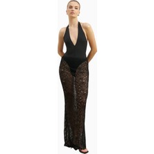 Because Of Alice Lace Column Maxi Feminen Siluet Kadın Etek