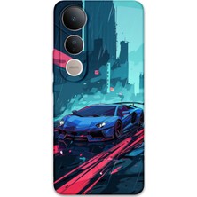 Gramaphone Vivo V50 Lite 4g Uyumlu Araba Desenli Telefon Kılıfı + Ekran Koruyucu - 5763