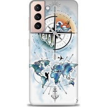 Rulet Samsung Galaxy S21 Plus Hd Baskılı Kılıf + Seramik Tam Kaplayan Ekran Koruyucu 82