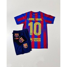 FRAGOLA F.c B.a.r.c.e.l.o.n.a 2025/26 Yeni Sezon Lamine Yamal Çocuk Forması 4'lü Set (Çubuklu-10) Armalı