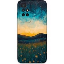 Gramaphone Xiaomi Redmi 10 Uyumlu Uzay Desenli Telefon Kılıfı + Ekran Koruyucu - 5871