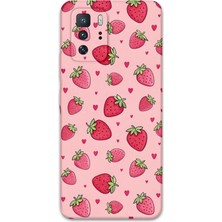 Gramaphone Poco X3 Gt Uyumlu Çilek Desenli Telefon Kılıfı + Ekran Koruyucu - 5804