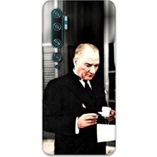 Gramaphone Xiaomi Mi Note 10 Uyumlu Atatürk Desenli Telefon Kılıfı + Ekran Koruyucu - 5850
