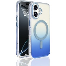 Zivo iPhone 17 Kılıf M-Safe Şarj Özellikli Transparan Renk Geçişli Zıvo Toros Kapak - Mavi