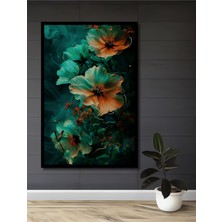 Teona Ahşap Çerçeve Görünümlü Büyüleyici Çiçek Rüyası Ahşap Mdf Dekoratif Tablo Dikdörtgen Tablo