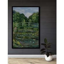Teona Ahşap Çerçeve Görünümlü Monet Nilüferler Köprüsü Ahşap Mdf Dekoratif Tablo Dikdörtgen Tablo