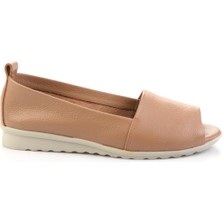 Bambi Mat Taba Hakiki Deri Kadın Espadril K01582664003