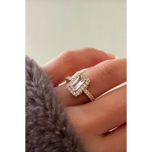 La Florine Baget Taşlı Tek Taş Gold Yüzük