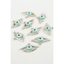 Zero Techmrt Göz Tek Kulplu Mineli Bileklik ve Kolye Ucu Aparatı 1 Adet-Turkuaz