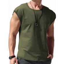 Amor Man Büyük Beden Özel Tasarım Baskısız Düz Renk %100 Pamuk Ter Tutmayan Modern Üretim Kolsuz Erkek T-Shırt