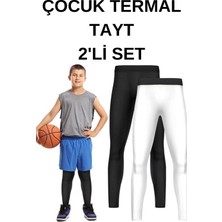 Rutbil Sports Çocuk Uzun Futbol Taytı-Çocuk Uzun Basketbol Tayt-Içlik Termal Tayt-Çocuk Spor Tayt Siyah