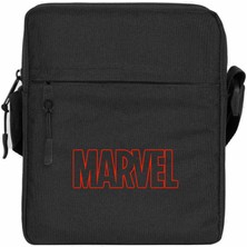 Wakha Avengers Infinity War Marvel Outline Logo Omuz Çantası Siyah Renk