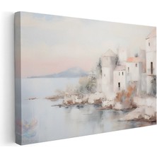 Artarilion Kanvas Yatay Duvar Tablosu Kanvas Soyut Sahil Kasabasi Ev Ofis Salon Modern Duvar Tablosu