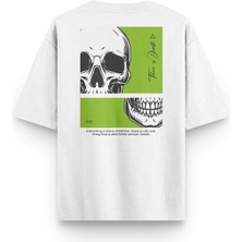 Overoz Skull Kurukafa Sırt Yarı Oversize T-Shirt 1208