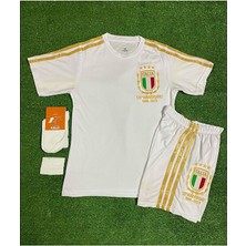 FRAGOLA Italya 2023/24 Yeni Sezon 125.YIL Beyaz Özel Konsept Çocuk Forması Şort Çorap 4'lü Set