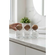 Zeze Desing Dekoratif Ahşap Top Kapak Pamuk,kulak Pamuğu ve Diş Ipi Kavanozu Kutusu 300ML