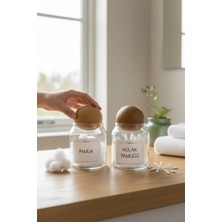 2'li Top Kapaklı Pamuk & Kulak Pamuğu Kavanozu