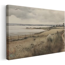 Artarilion Kanvas Yatay Duvar Tablosu Kanvas Vintage Kir Manzarasi3 Ev Ofis Salon Modern Duvar Tablosu