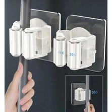 Evinizin Vitrini 2 Adet Kendinden Yapışkanlı Duvar Tipi Sopa Mop Tutucu Mop Askısı