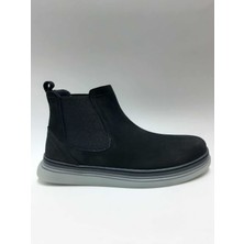 Bulldozer Hakiki Deri Nubuk Şeffaf Taban Chelsea Model Siyah Renk Kışlık Erkek Bot C-1524021767BLL