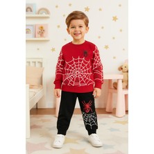 Babyzey Örümcek Baskılı %100 Pamuk Erkek Çocuk Takımı