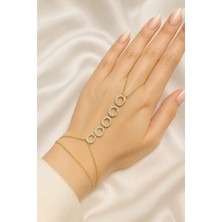 La Florine Gold Halka Model Taşlı Şahmeran