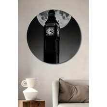 Teona Ahşap Londra Big Ben Dekoratif Ahşap Mdf Ev/işyeri Duvar Tablo Yuvarlak Ev/işyeri Duvar Tablo