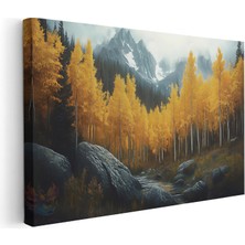 Artarilion Kanvas Yatay Duvar Tablosu Kanvas Sonbahar Manzarasi3 Ev Ofis Salon Modern Duvar Tablosu