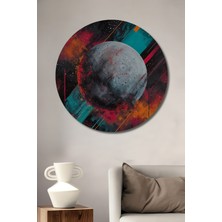 Teona Ahşap Kozmik Renklerde Gezegen Dekoratif Ahşap Mdf Ev/işyeri Duvar Tablo Yuvarlak Ev/işyeri Duvar Tablo